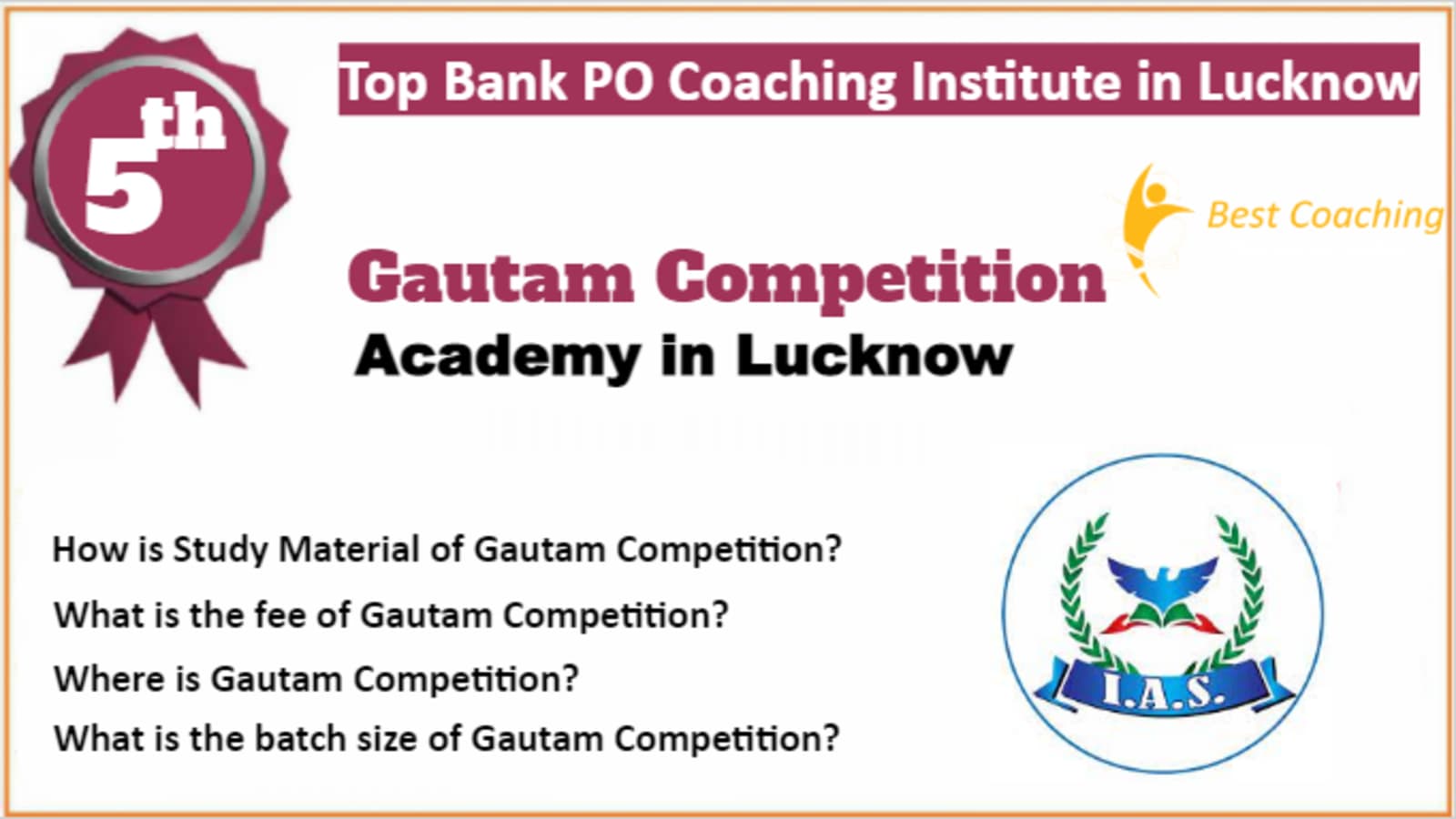 Rank 5 Best Bank PO Coaching in Lucknow