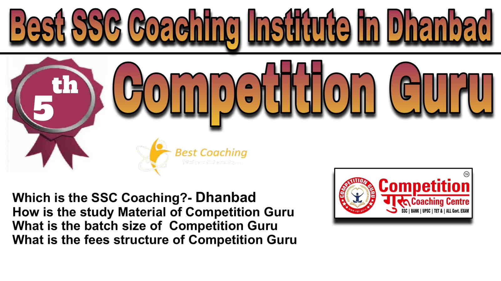 Rank 5 Best SSC Coaching in Dhanbad