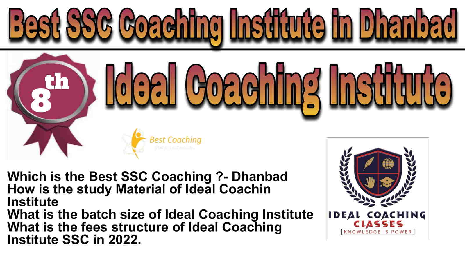 Rank 8 Best SSC Coaching in Dhanbad