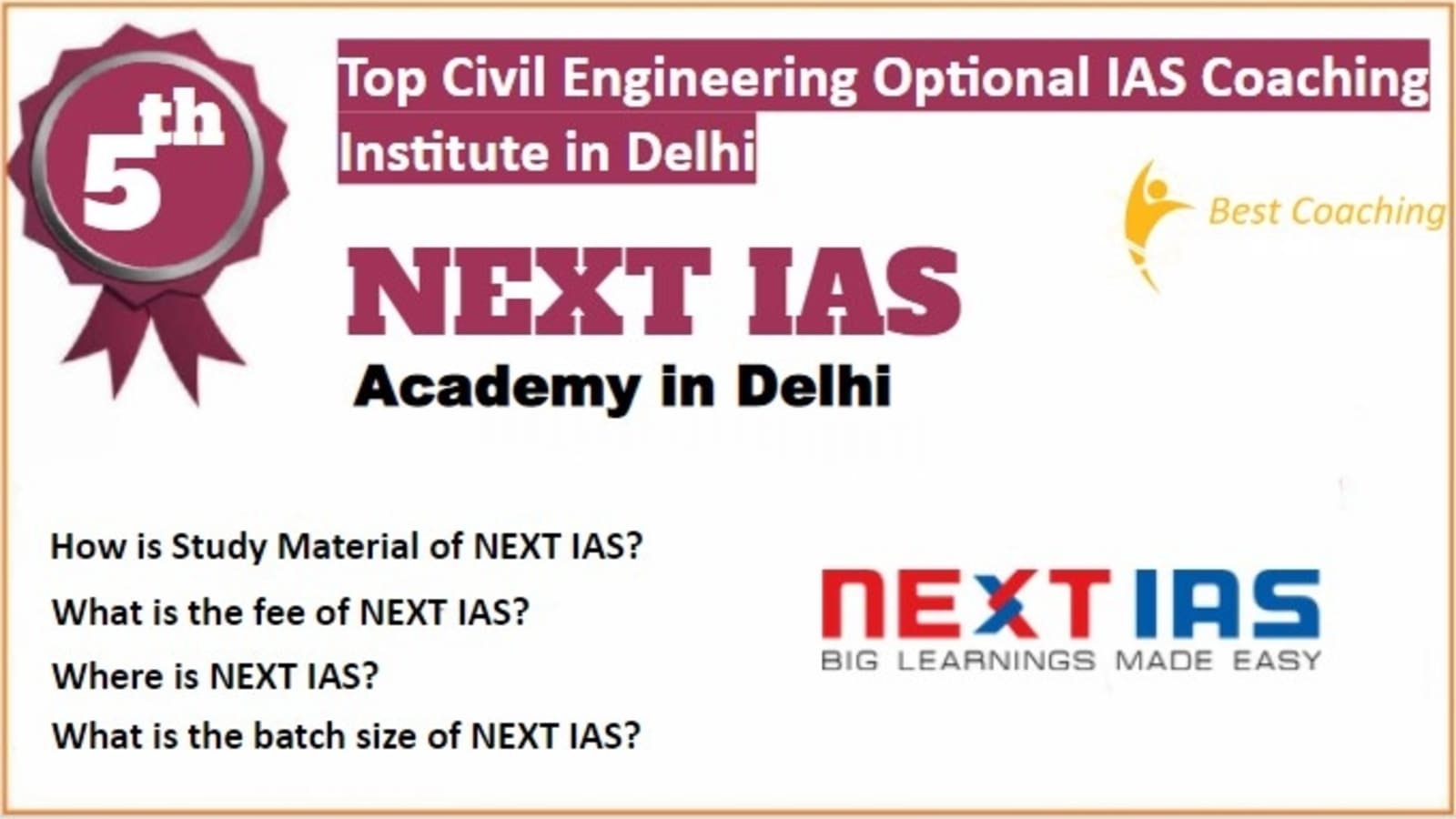 Rank 5 Best Civil Engineering Optional IAS Coaching in Delhi