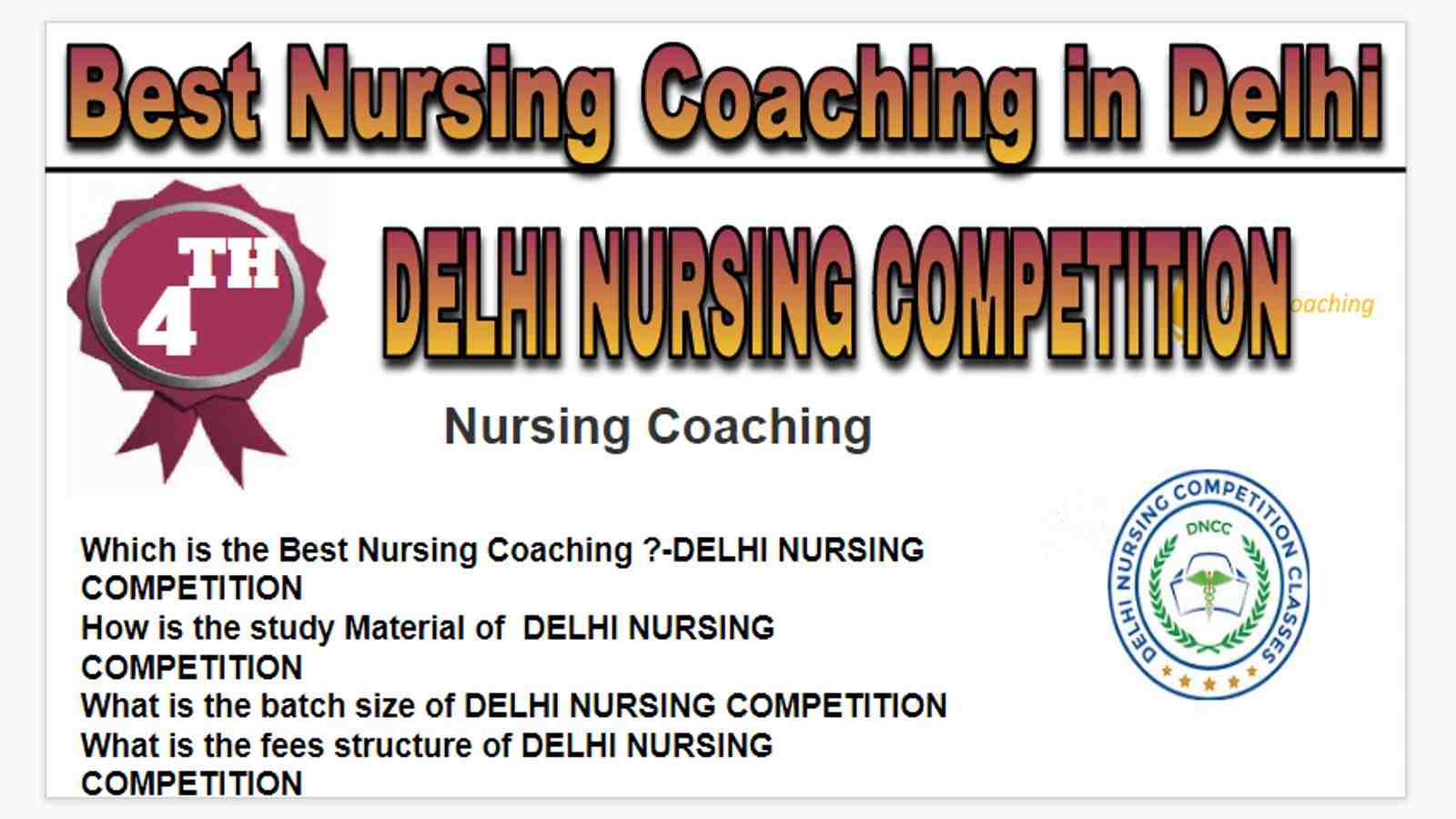 Rank 4 Best nursing coaching in Delhi