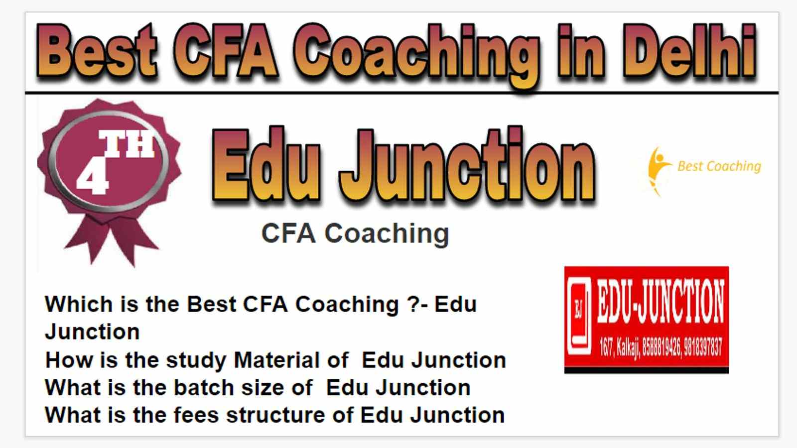 Rank 4 Best cfa coaching in Delhi