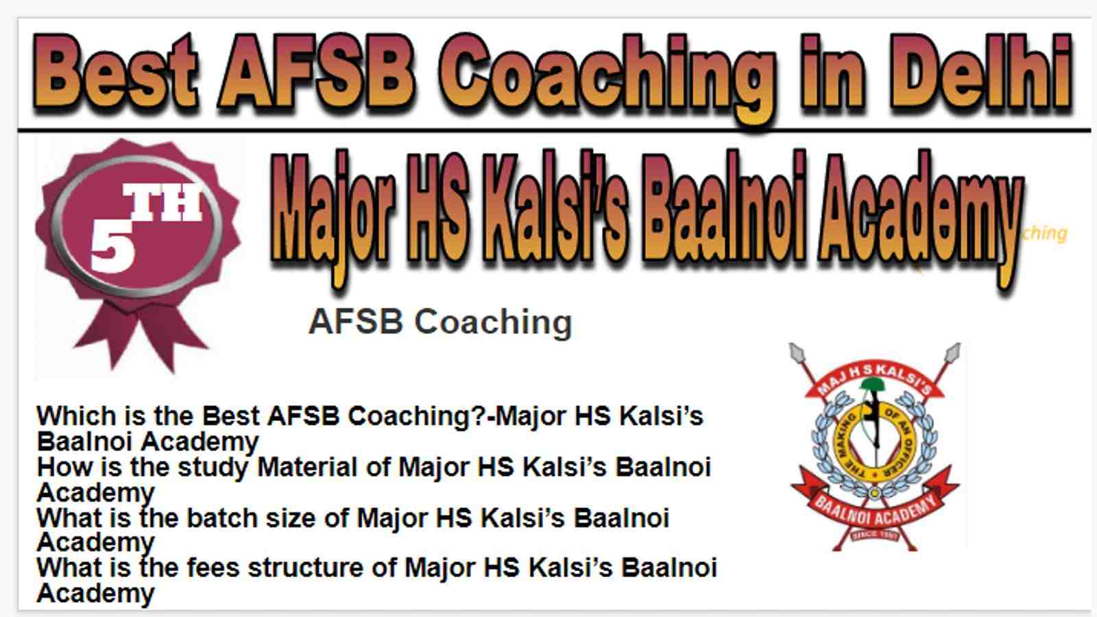 Rank-5 Best afsb Coaching in Delhi