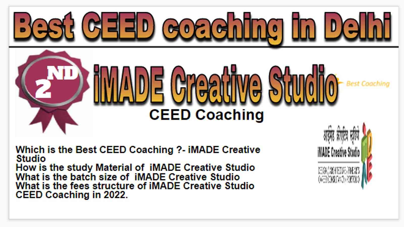 Rank 2 Best CEED Coaching in Delhi