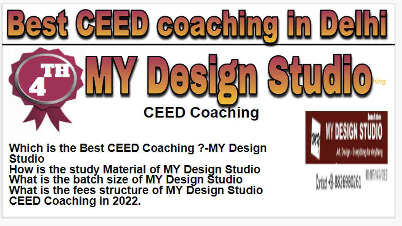 Rank 4 Best CEED Coaching in Delhi