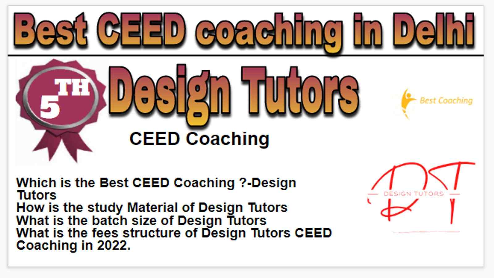 Rank 5 Best CEED Coaching in Delhi