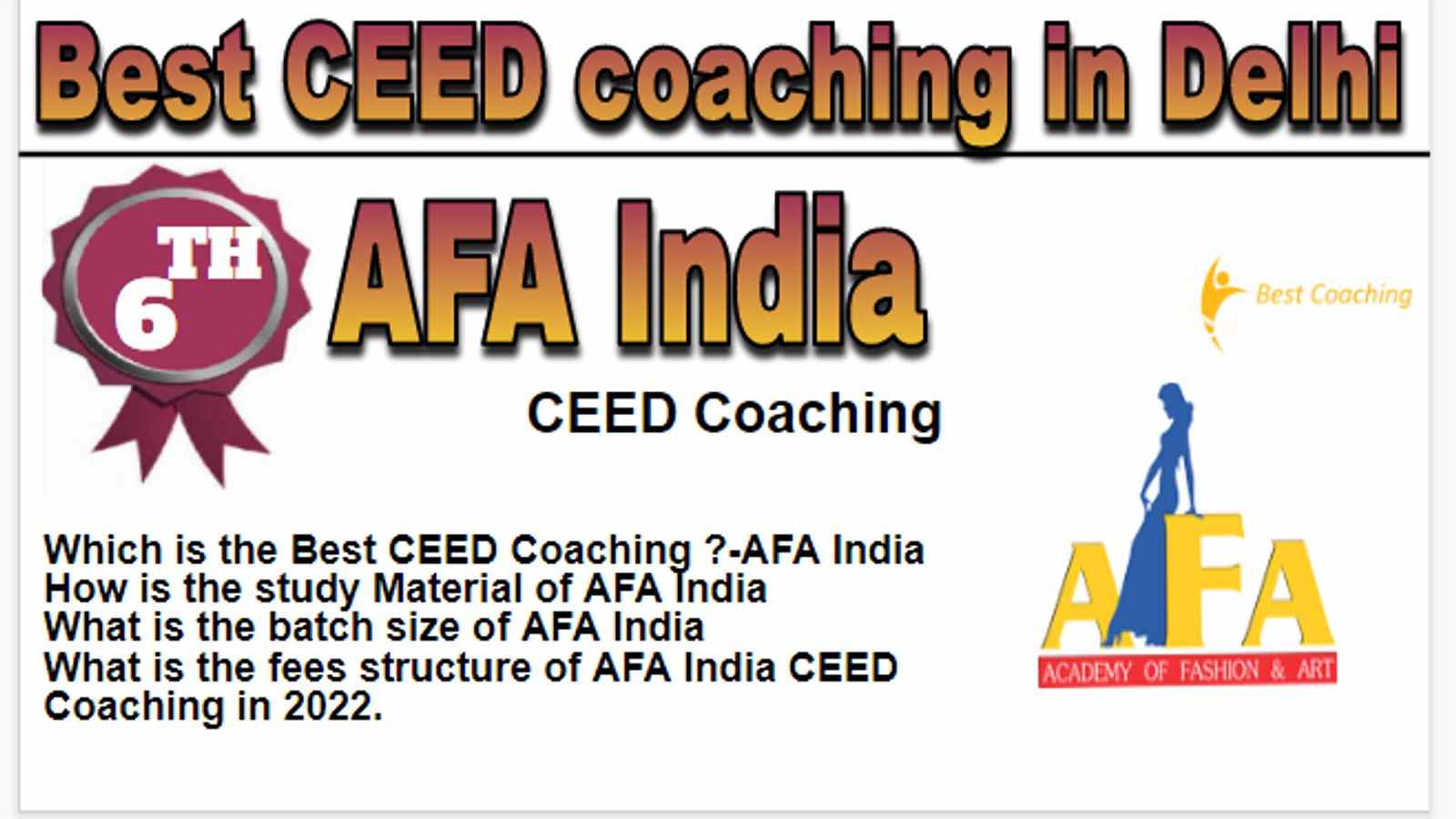 Rank 6 Best CEED Coaching in Delhi