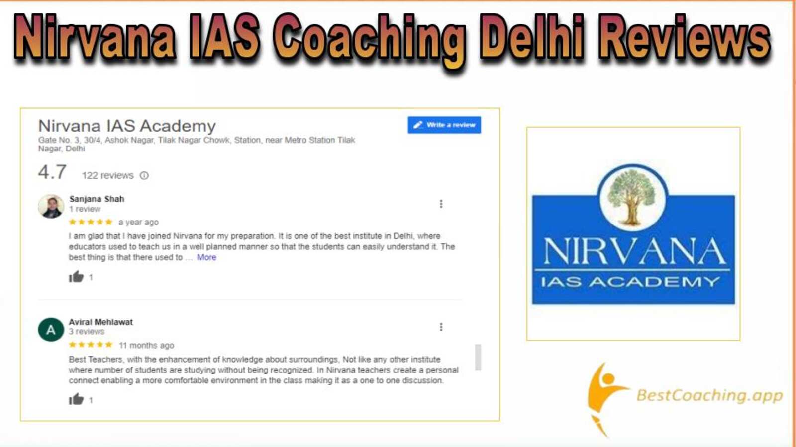 Nirvana IAS Coaching in Delhi Review