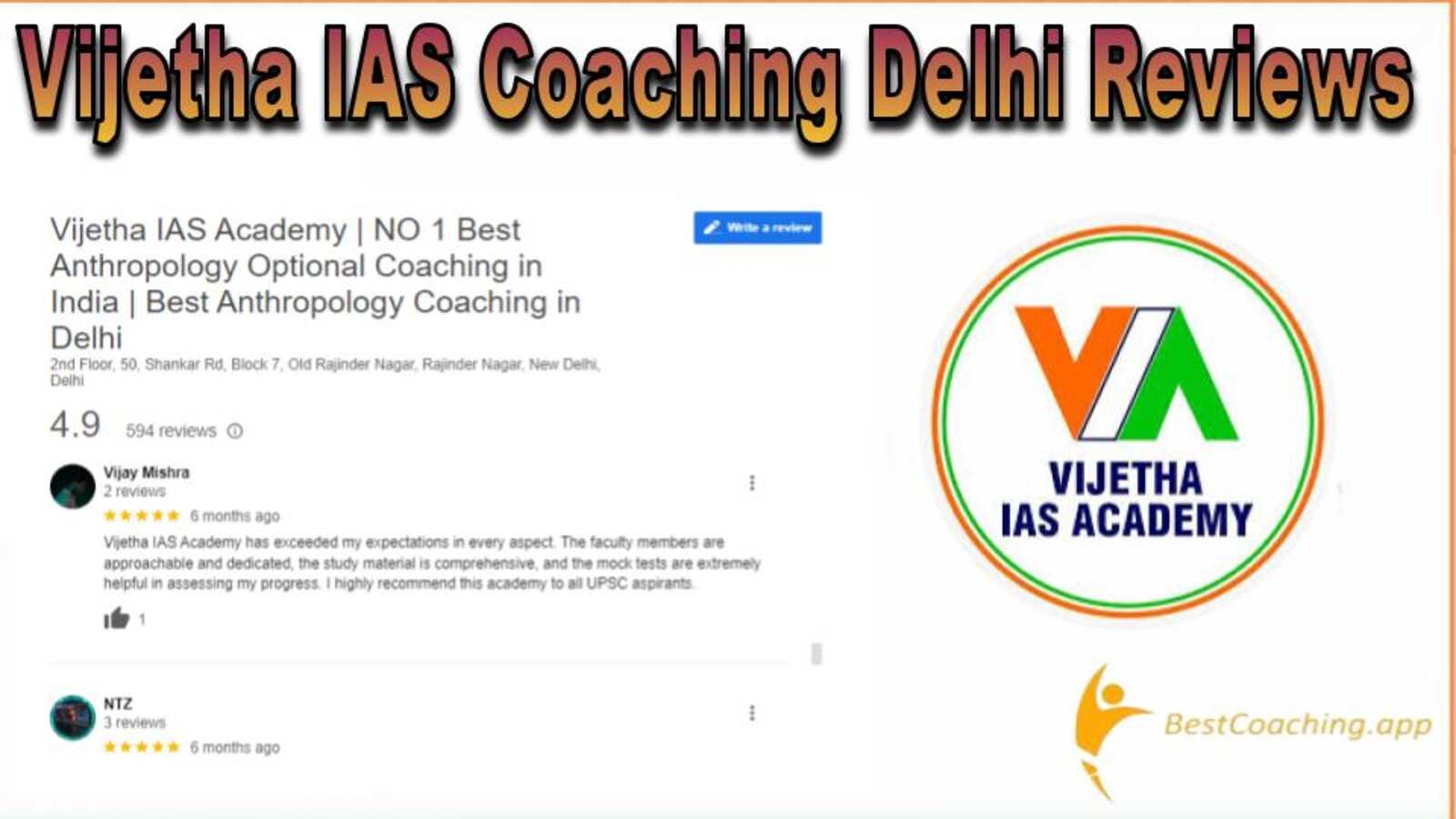 Vijetha IAS Coaching in Delhi Review