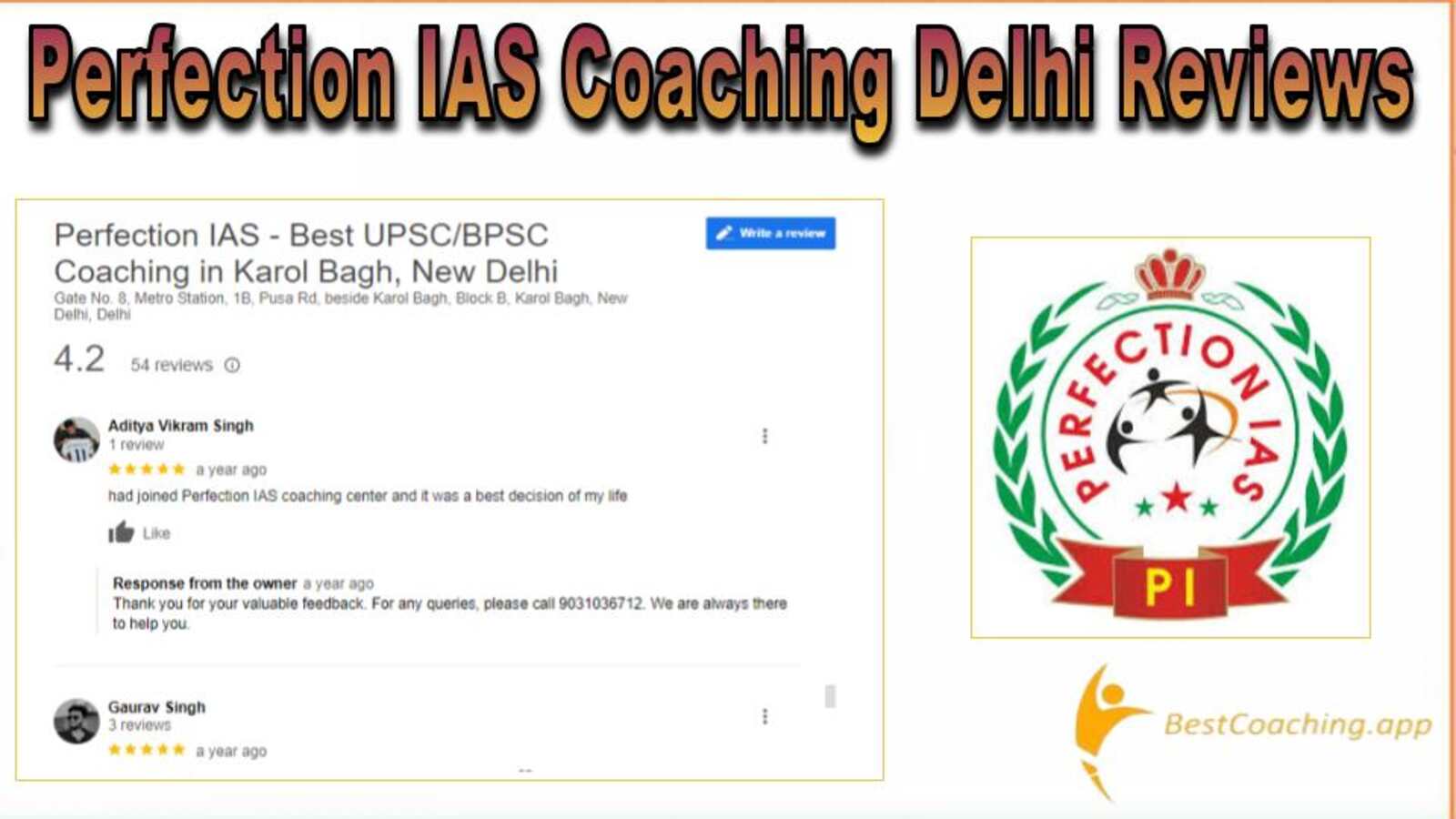 Perfection IAS Coaching in Delhi Reviews