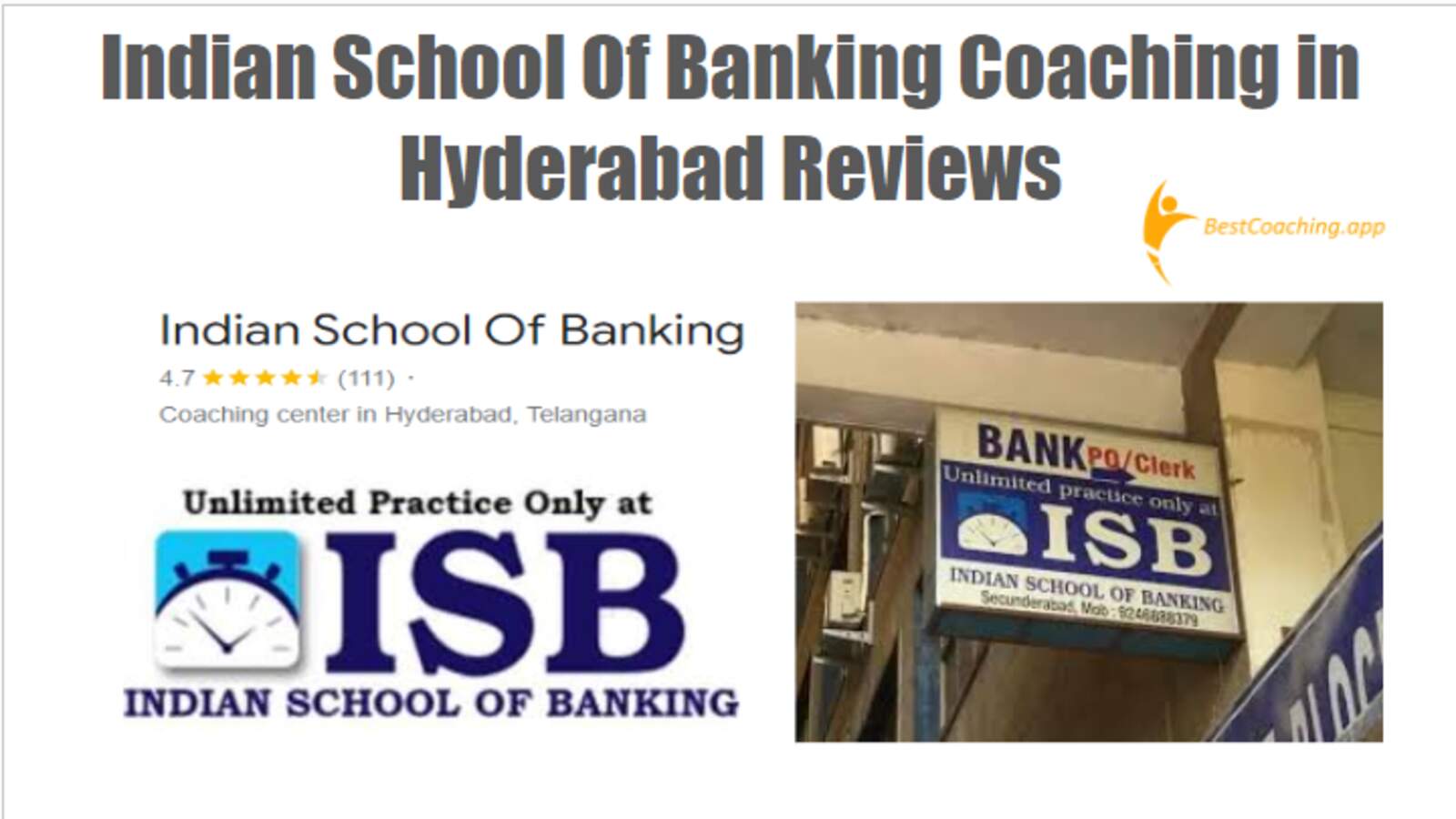 Indian School Of Banking Coachings in Hyderabad