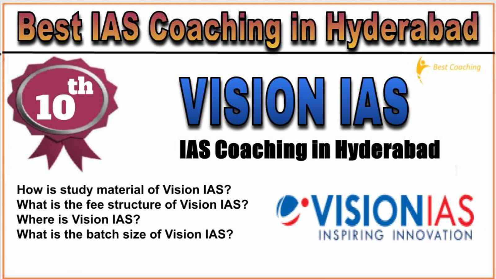 Rank 10 Vision IAS in Hyderabad