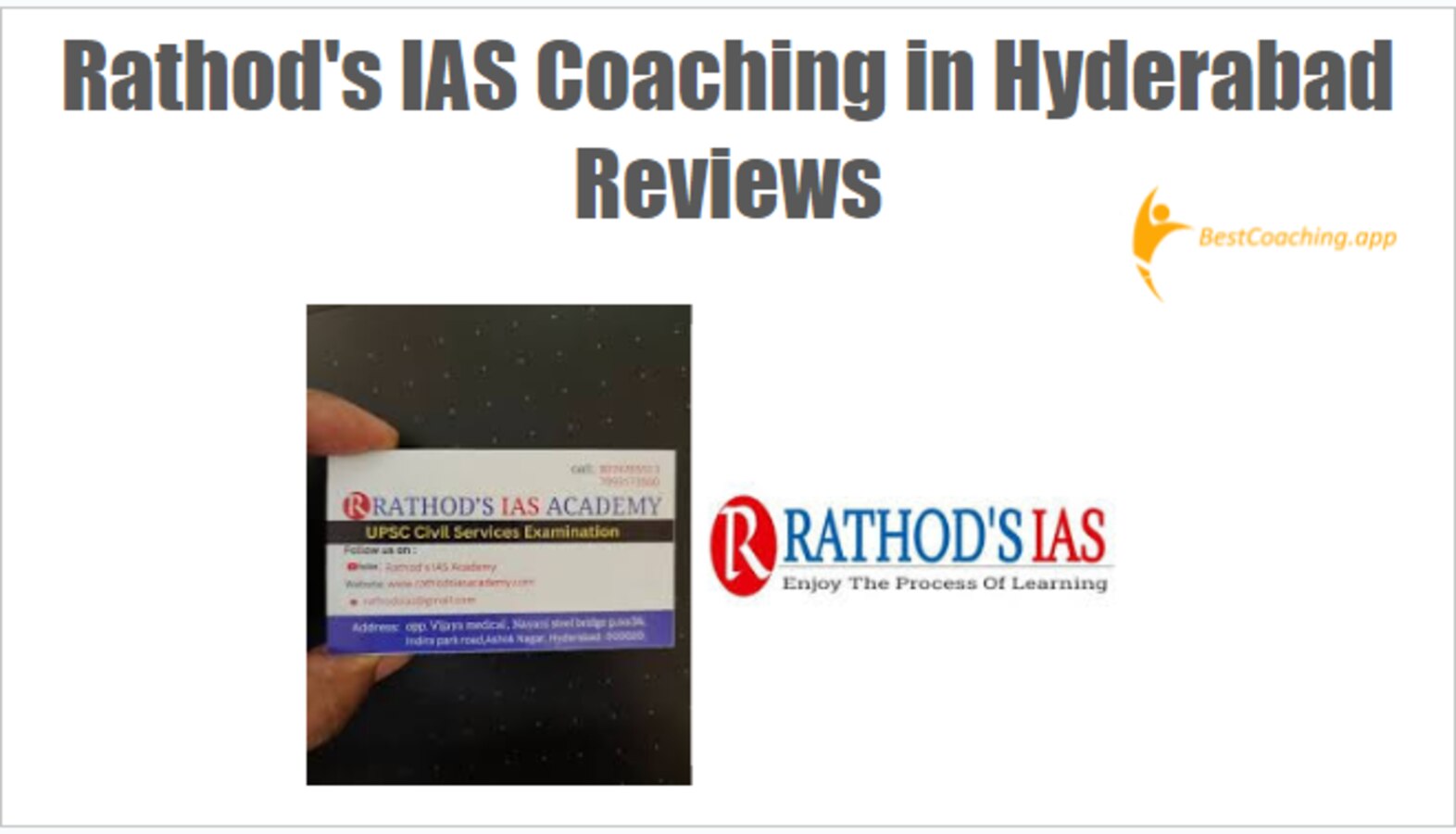 Rathod's IAS Coaching in Hyderabad Reviews