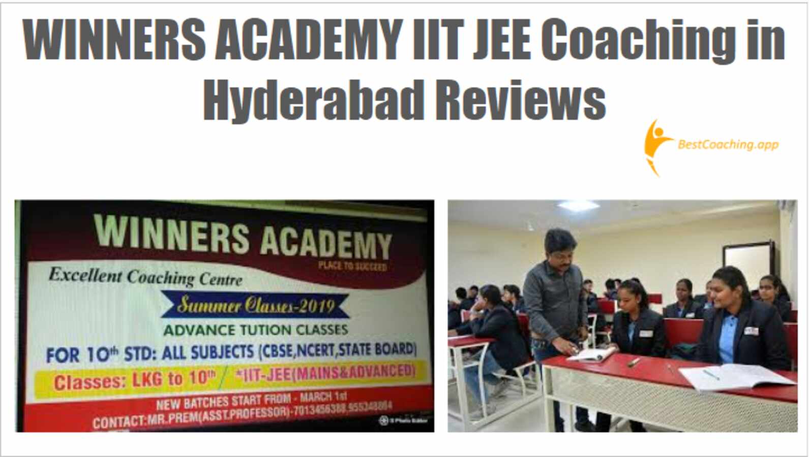 WINNERS ACADEMY IIT JEE Coaching in Hyderabad Reviews