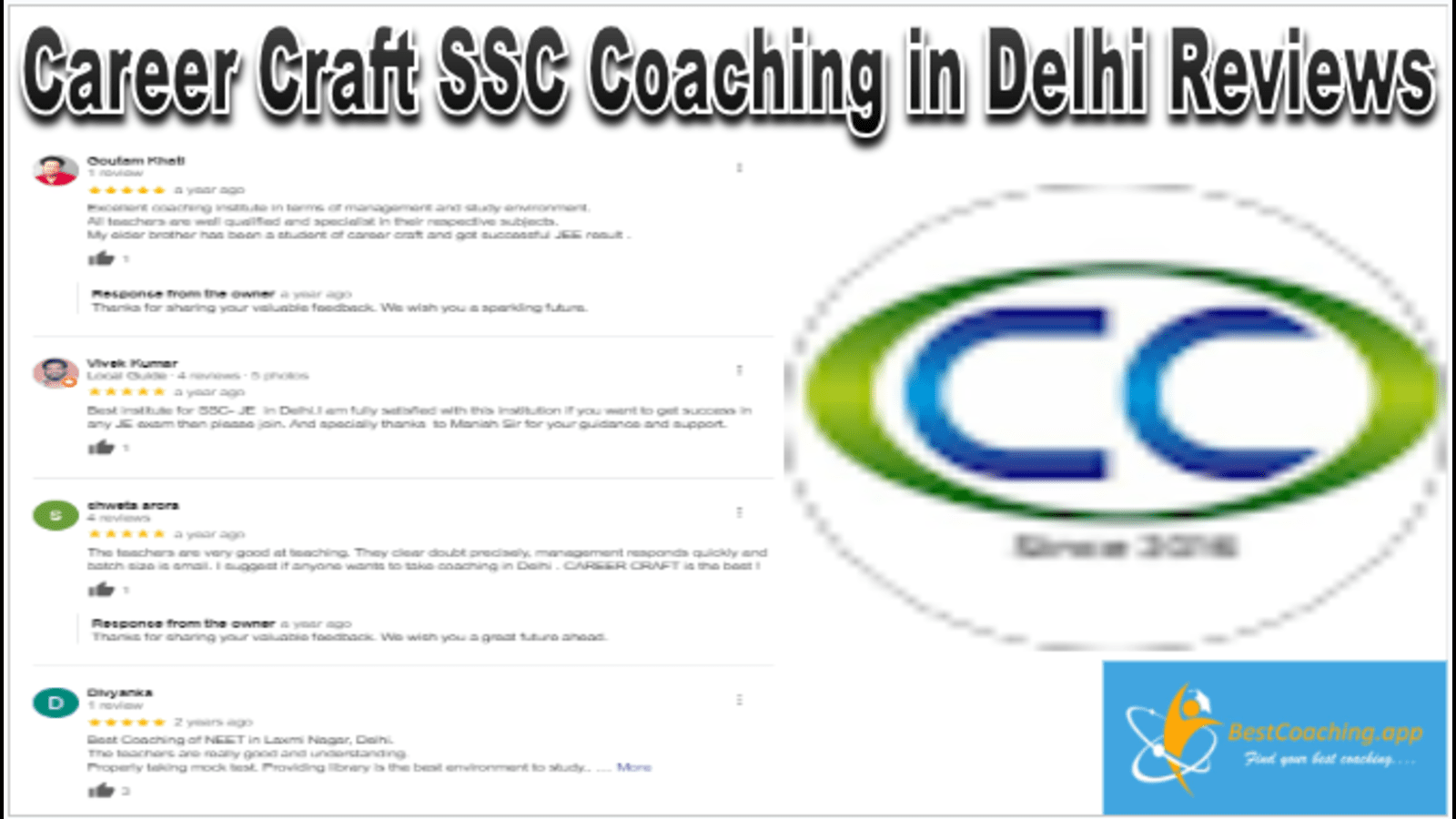 Career Craft SSC Coaching in Delhi Reviews