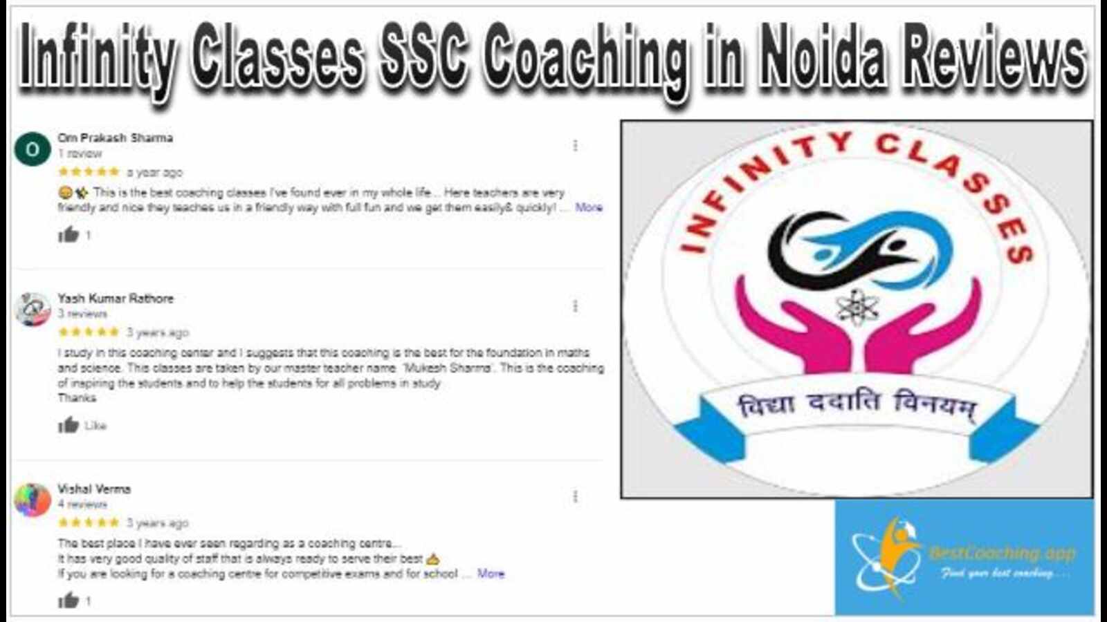 Infinity Classes SSC Coaching in Noida Reviews