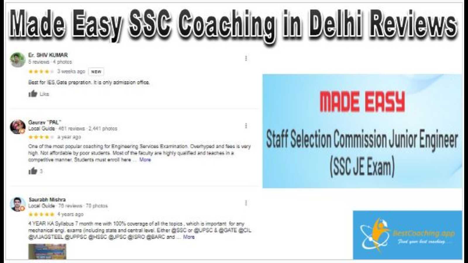 Made Easy SSC Coaching in Delhi Reviews