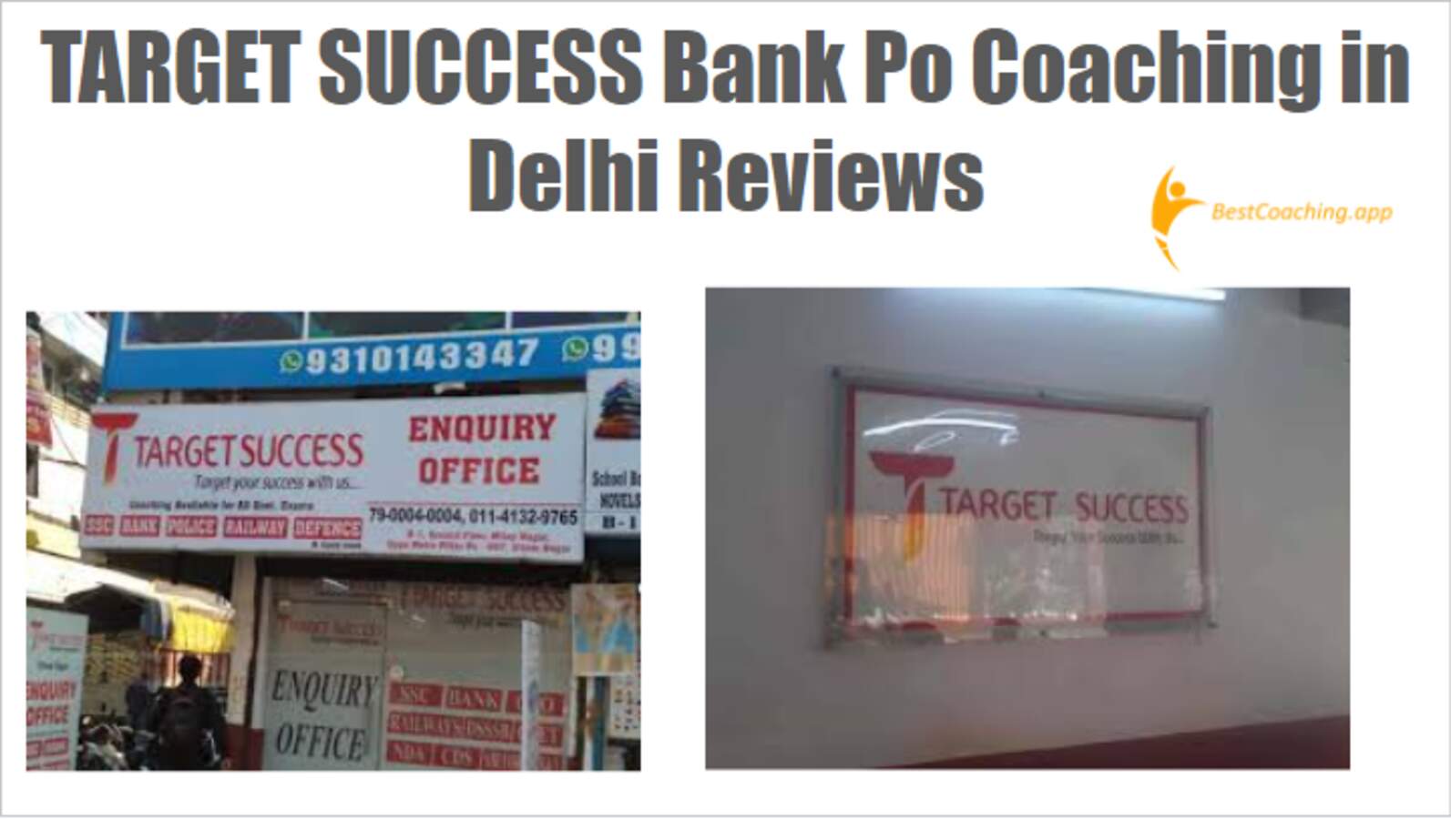 TARGET SUCCESS Bank Po Coaching in Delhi Reviews