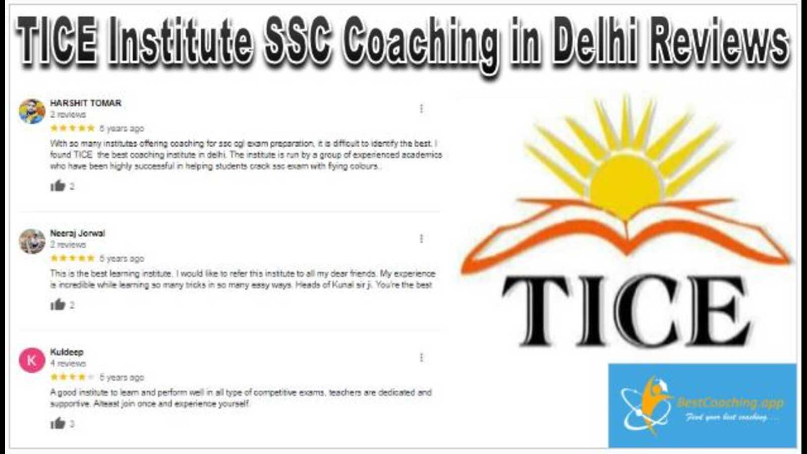 TICE Institute SSC Coaching in Delhi Reviews