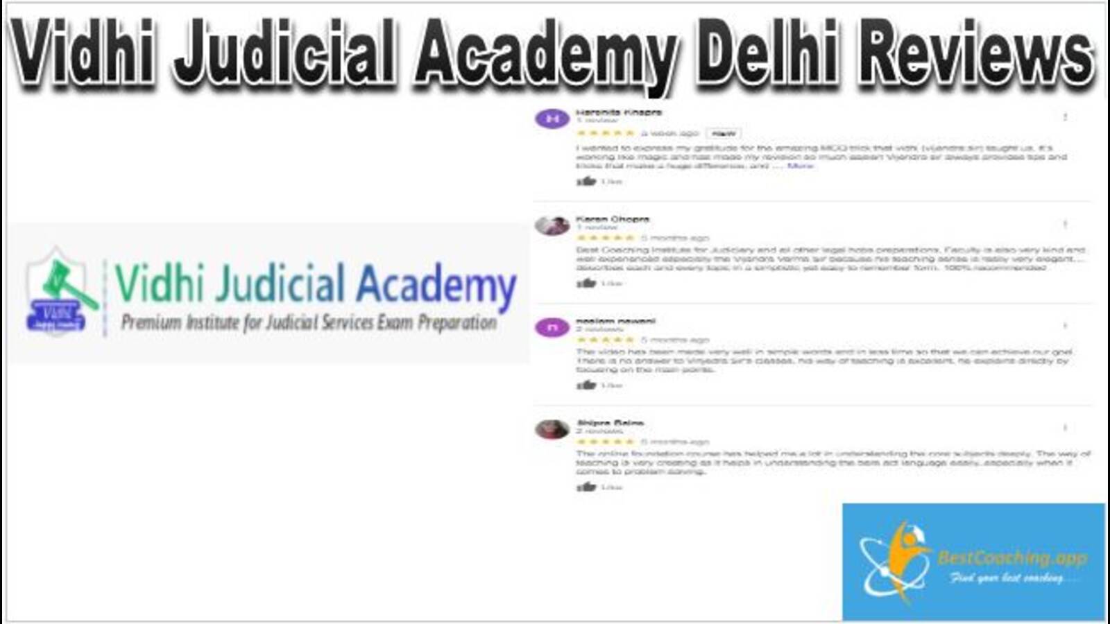 Vidhi Judicial Academy Delhi Reviews