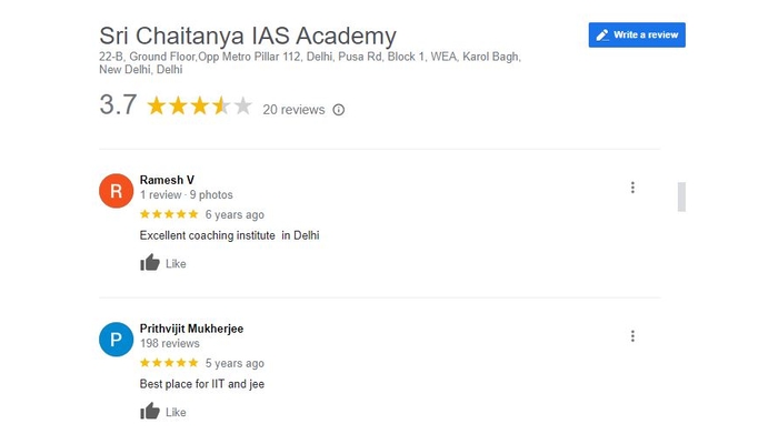 Sri Chaitanya Academy Review